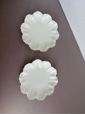 Limoges White Porcelain Scalloped Dish Set with Maker Marks